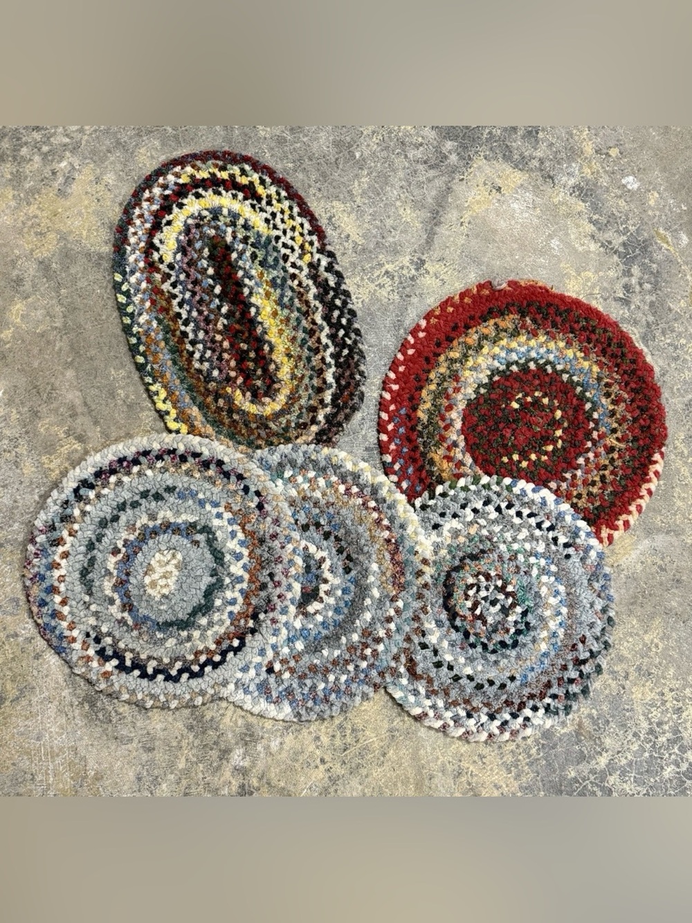Vintage Braided Farmhouse Country Trivets Placemats Lot Of 5